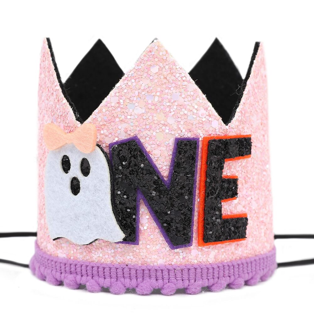 2389 Halloween 1st Birthday Crown-Spooky One/First Birthday Hat,Halloween